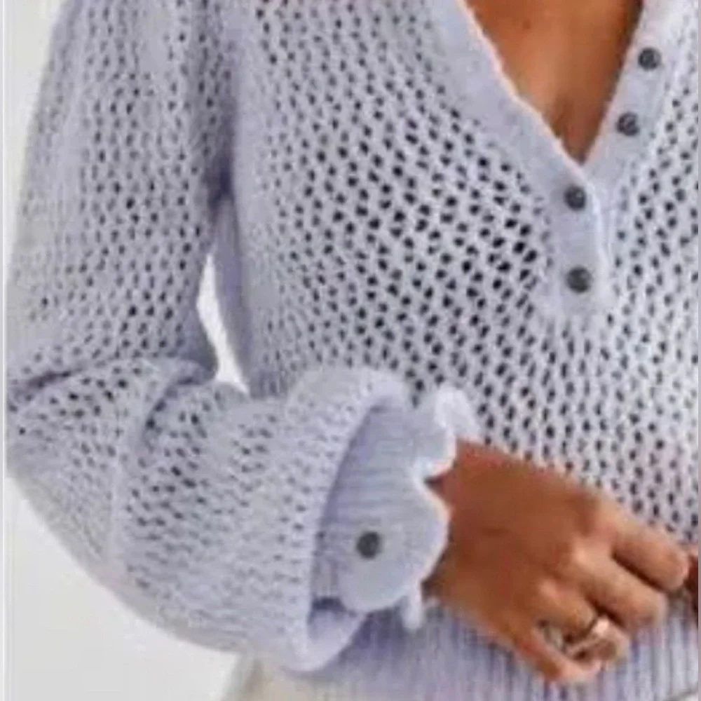 NWT $138 Free People Peri Ice Care Snowdrift Pullover Sweater Size XS - Picture 3 of 8